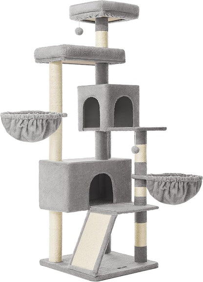 Feandrea Cat Tree, 68.5-Inch Tall Cat Tower, Scratching Posts, Double Caves - Image 7