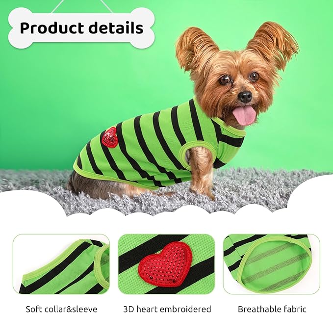 Dog Shirts for Large Dogs, Striped T-Shirts Pets Vest Pet Apparel Tee Shirts - Image 2