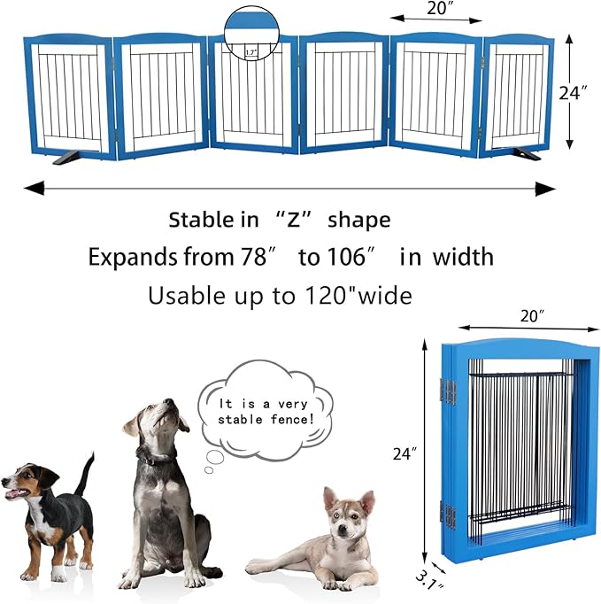 ZJSF Freestanding Dog Fence Indoor, Foldable Dog Gate - Image 7