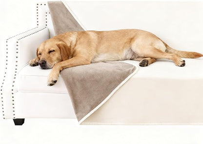 Waterproof Dog Blanket for Couch, Reversible Pet Throw Blankets Leak Proof Sofa by Secfeeling