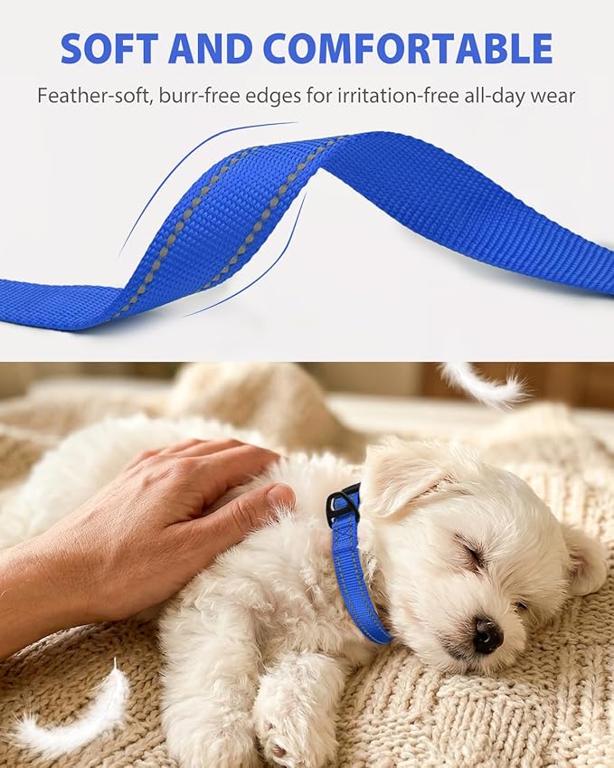 Joytale Dog Collars for Small Dogs, Feather-Light Double-Sided Reflective Nylon - Image 3