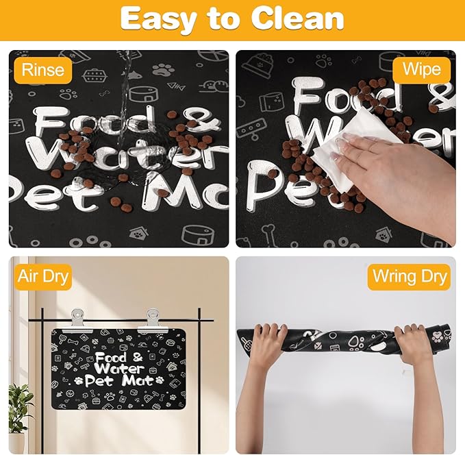 Pet Feeding Mat, Dog Cat Mat for Food and Water, Dog Bowl Waterproof Placemat - Image 5