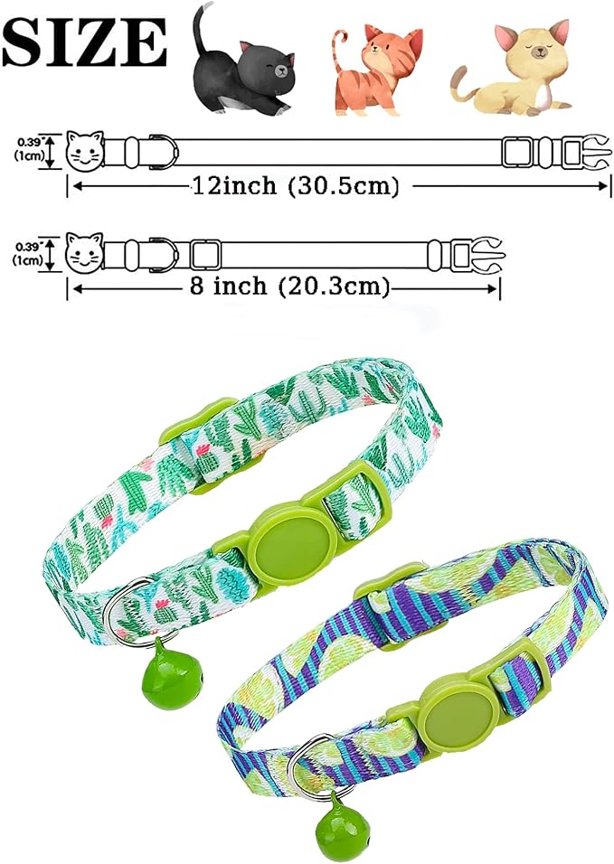 SOLMOONY Cute Cat Collar for Girl Boy, Colorful Breakaway Cat Collars - Image 4