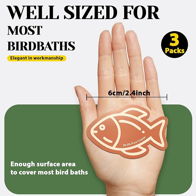 3Pcs Bird Bath Copper Purification Disk 99.99% Pure Copper Water Cleaning Discs - Image 2