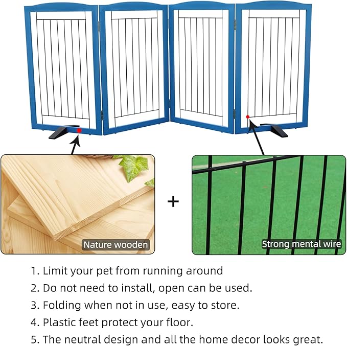 ZJSF Freestanding Dog Fence Indoor, Foldable Dog Gate - Image 6