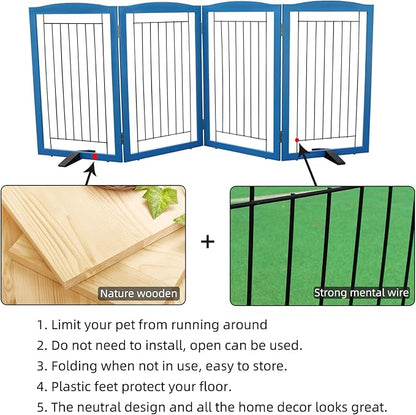 ZJSF Freestanding Dog Fence Indoor, Foldable Dog Gate - Image 6