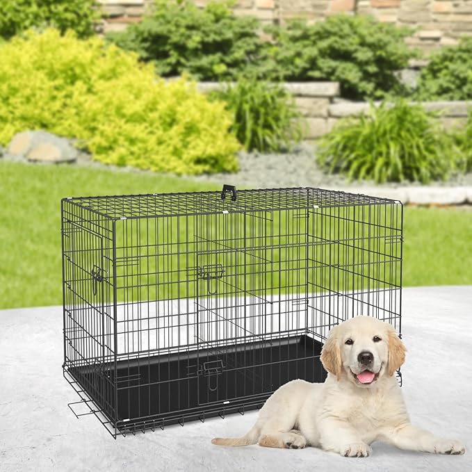 BestPet | Dog Crate | 24" | Black | Foldable Metal Kennel - Image 2