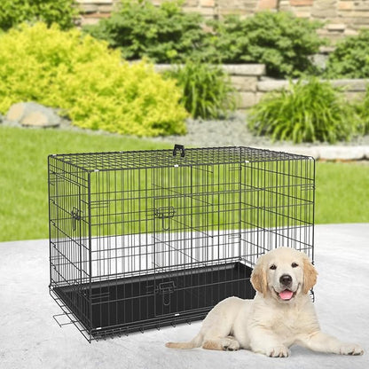 BestPet | Dog Crate | 24" | Black | Foldable Metal Kennel - Image 2