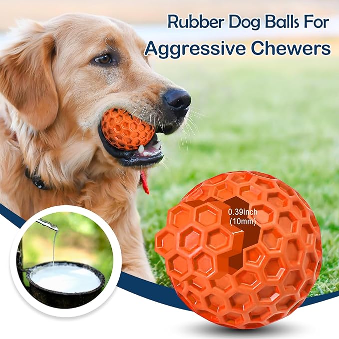 2 Pack Indestructible Squeaky Dog Balls - Image 3