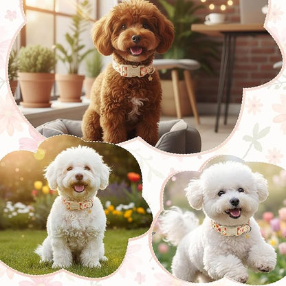 Dog Collar with Pink Floral Patterns, Spring Summer Collection Dog Collar with - Image 5