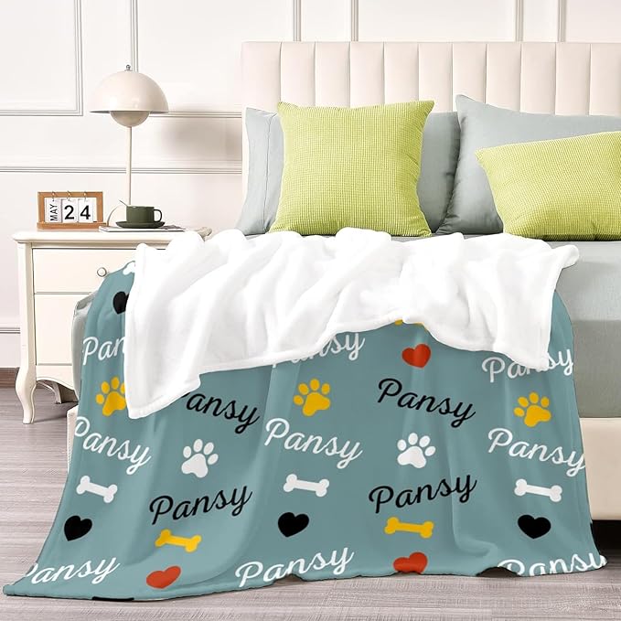 Personalized Dog Blankets with Name, Custom Paw Print Blanket - Image 5