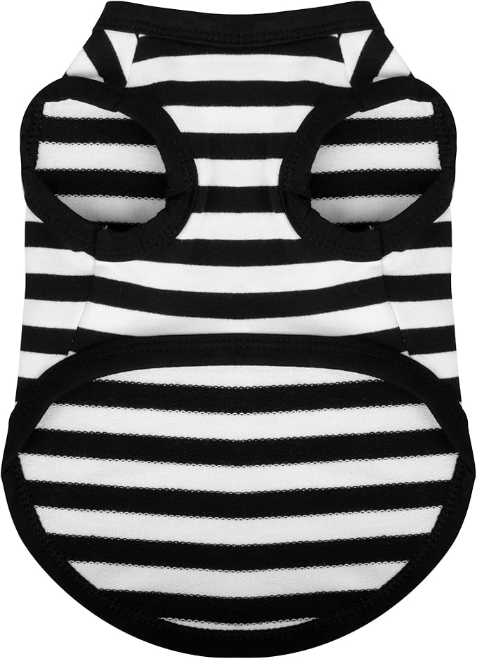 Paiaite Dog Striped Shirt Happy Color Cotton Sleeveless Puppy Shirts Breathable by Paiaite