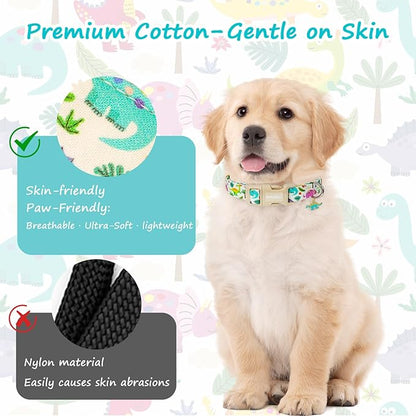 Dog Collars for Medium Dogs, Adiustable Cotton Puppy Collar - Image 4