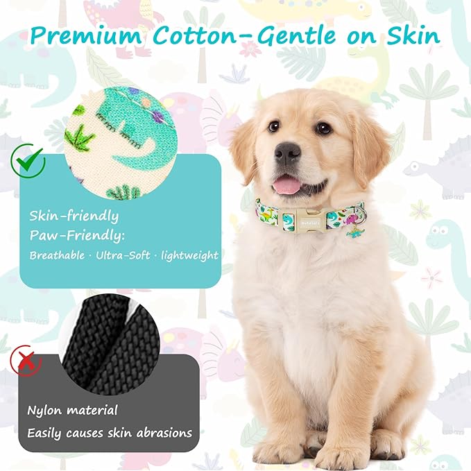 Dog Collars for Small Dogs, Adiustable Cotton Puppy Collar - Image 4