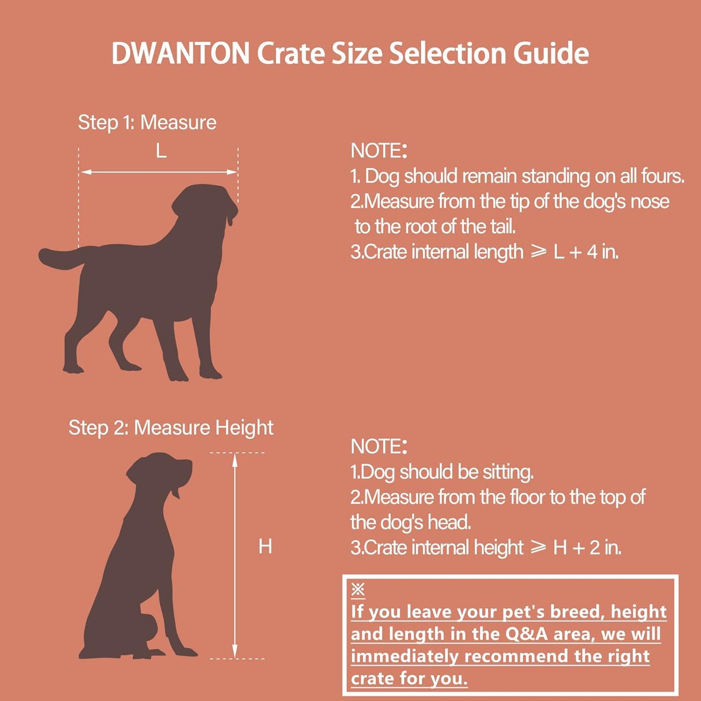 DWANTON Dog Crate Furniture with Cushion, Wooden Kennel Table with Double Doors, Indoor Dog House, Medium Size, 32.5" L, Rustic Brown