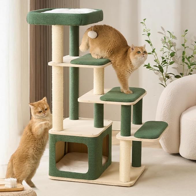 Modern Wood Cat Tree Tower for Large Cats - Image 5