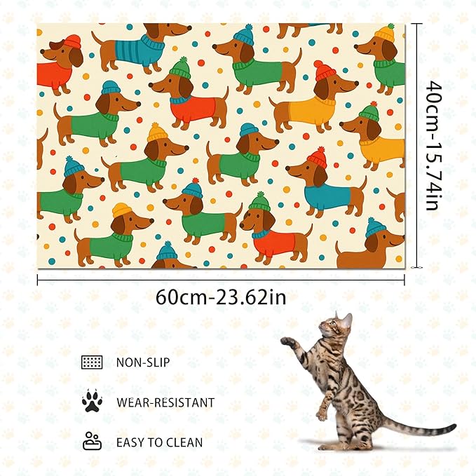 HOMETITUTE Dachshund Dogs Pet Food Mat Spill-Proof Pet Feeding Mat - Image 4
