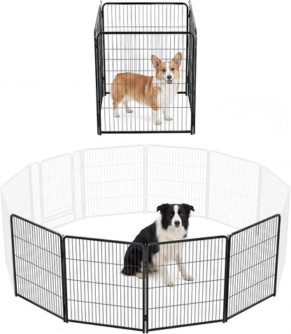 DUMOS Dog Playpen Indoor, Metal 32 Inch 4 Panels Foldable Pet Fence by DumosLifestyle