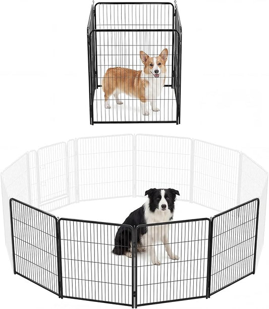 DUMOS Dog Playpen Indoor, Metal 32 Inch 4 Panels Foldable Pet Fence by DumosLifestyle