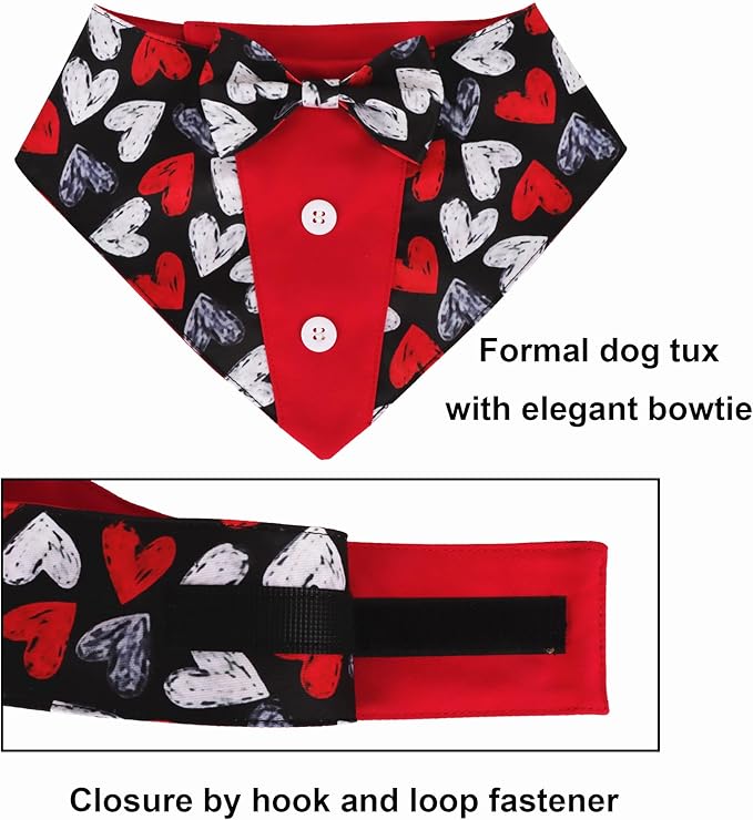 ADOGGYGO Valentine Dog Tuxedo, Adjustable Valentine Bandana - Image 5