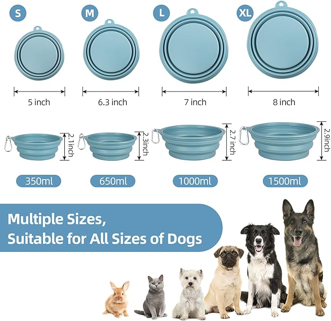 Kytely Collapsible Dog Bowls for Travel, Foldable Pet Food Bowl - Image 4