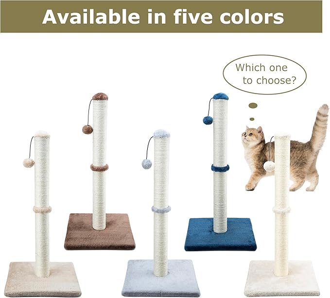 Dimaka 34" Height Tall Cat Scratching Post, Claw Scratcher - Image 4