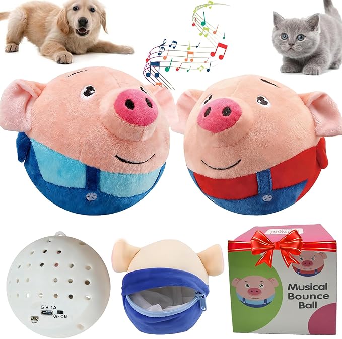 【2PCS】Interactive Dog Toys, Active Moving Pet Plush Toy by Geojec