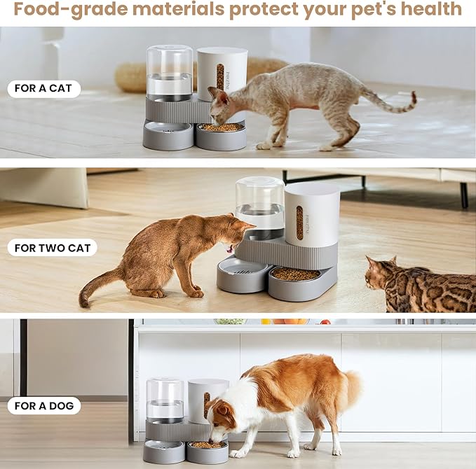 2 Pack Automatic Cat Feeder Stainless Steel Water Dispenser Gravity Food Feeder - Image 6