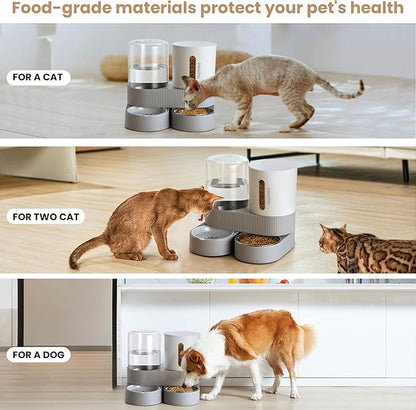 2 Pack Automatic Cat Feeder Stainless Steel Water Dispenser Gravity Food Feeder - Image 6