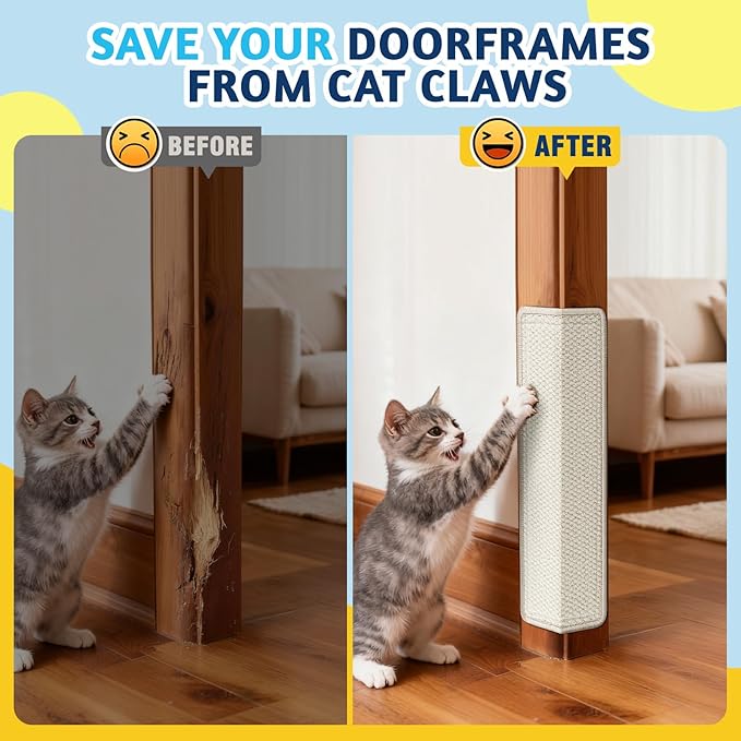ENONCI Door Protector from Cat Scratching 19.6" x 7.8" Cat Wall Corner Scratcher - Image 3