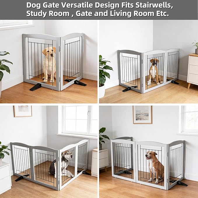 ZJSF Freestanding Dog Fence Indoor, Foldable Dog Gate - Image 4