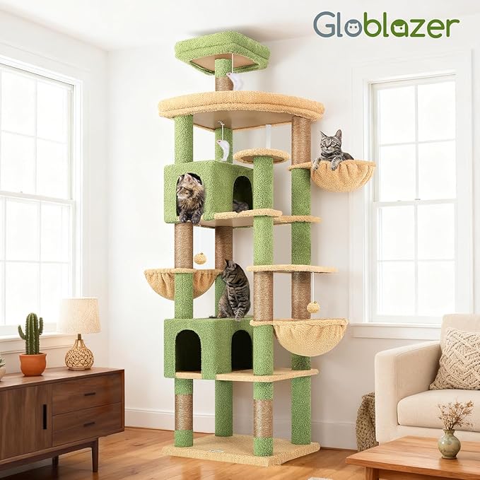 Globlazer Extra Large Cactus Cat Tree Tower, 82in Tall Heavy Duty Cat Tree - Image 8
