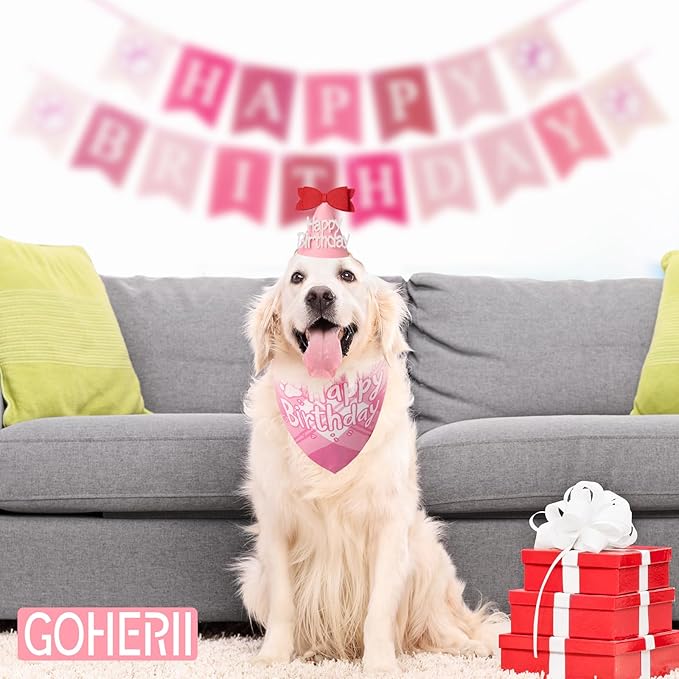 Dog Birthday Party Decoration, Pet Birthday Bandana Set - Image 6
