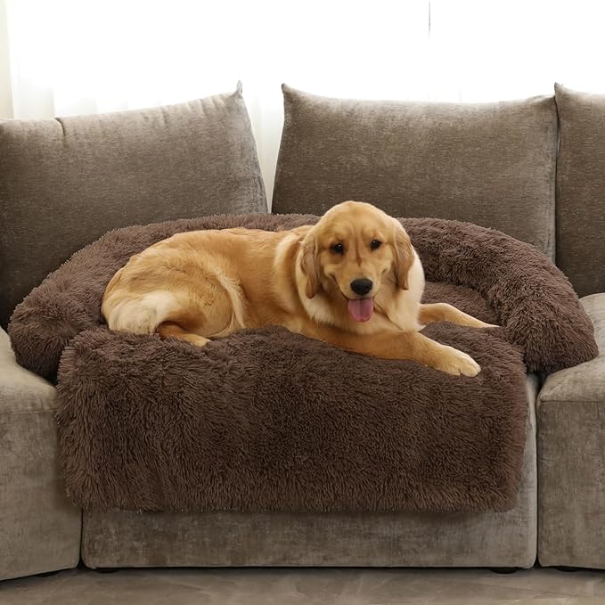 GGIB Calming Dog Bed Fluffy Plush Dog Mat by GGIB