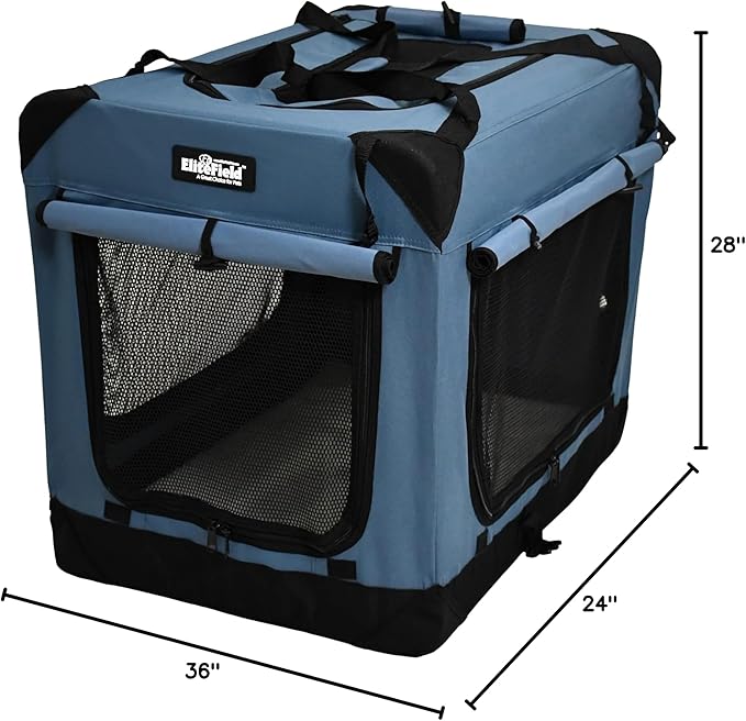 EliteField 4-Door Folding Soft Dog Crate - Image 9