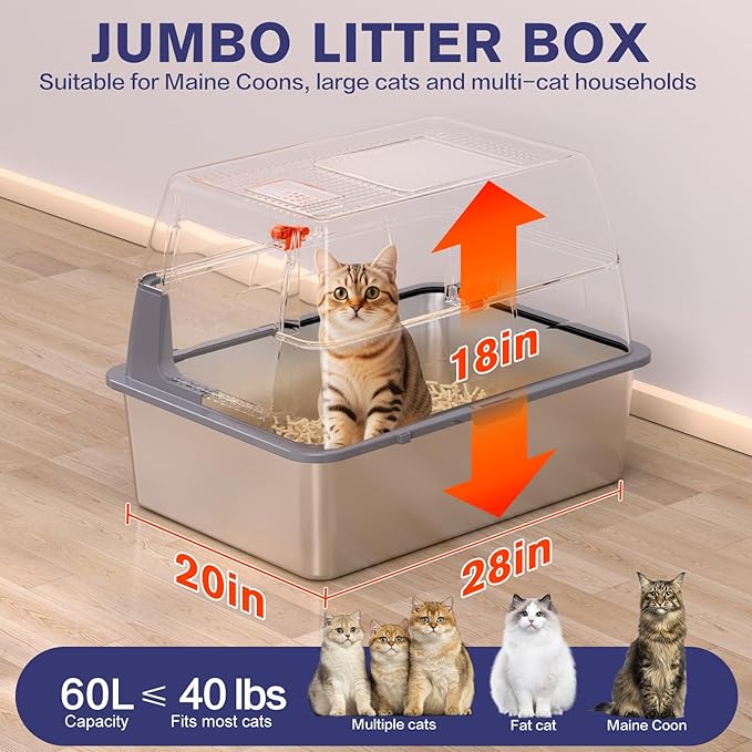 XXXL Stainless Steel Litter Box - Image 2