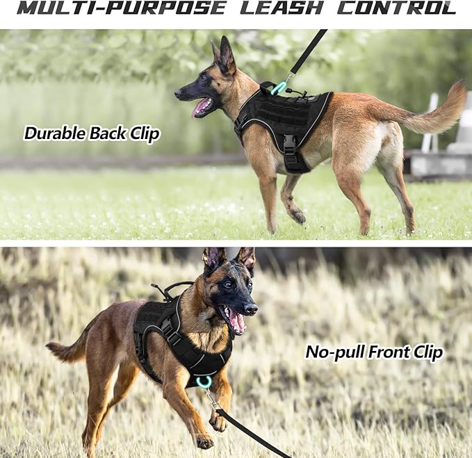WINGOIN Tactical Dog Harness for Extra Large Dogs, Heavy Duty No Pull Dog - Image 3