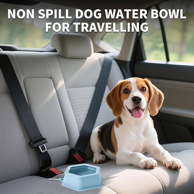 No Splash Dog Travel Bowls for Cars, Spill Proof Collapsible Dogs Water and - Image 2