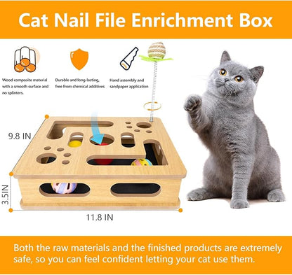 Cat Scratch Puzzle Enrichment Box, Cat Nail File Enrichment Box, No Assembly - Image 2