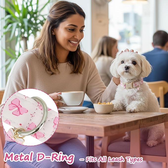 Pink Bow Dog Collar, Girl Dog Collars - Image 6