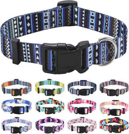 Mihqy Dog Collar with Bohemia Floral Tribal Geometric Patterns by Mihqy