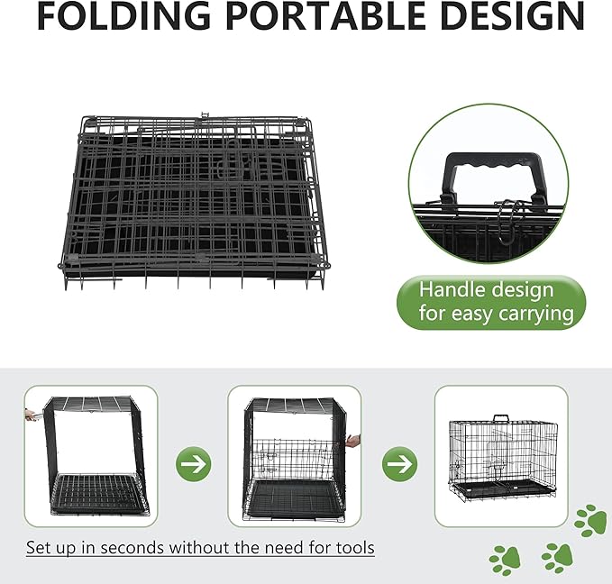 FDW Dog Crate 18-Inch Dog Cage Foldable Metal Kennel - Image 5