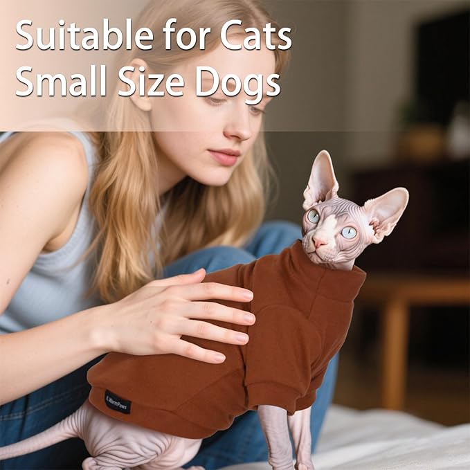 Fleece Sphynx Cat Sweater Pullover - Image 3