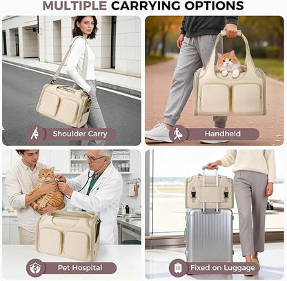 Dog, Cat Carrier for Pets Up to 12 Lbs, Airline Approved Collapsible Soft-Sided - Image 6