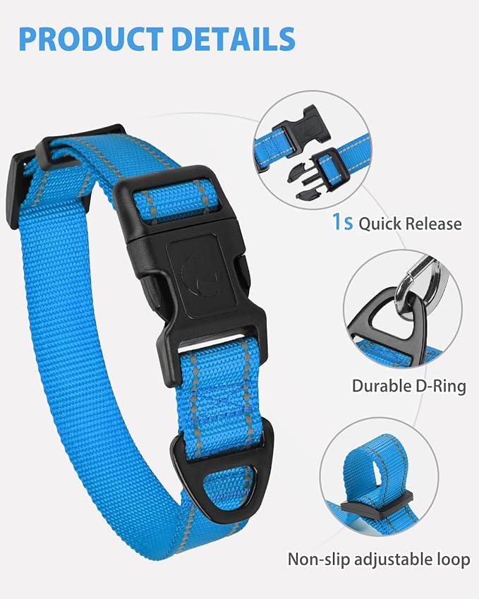Joytale Dog Collars for Small Dogs, Feather-Light Double-Sided Reflective Nylon - Image 4