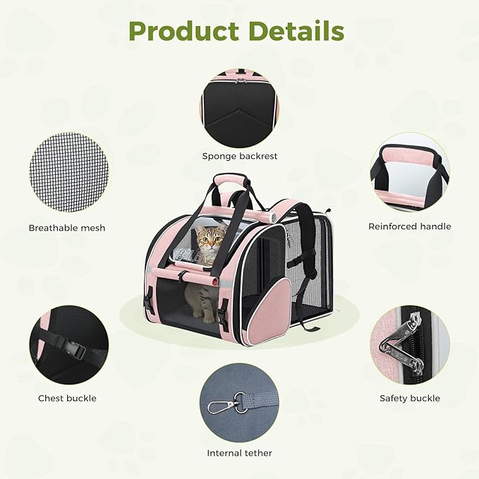 Lekereise Widened Pet Backpack Travel, Wide Pet Carrier Backpack - Image 6