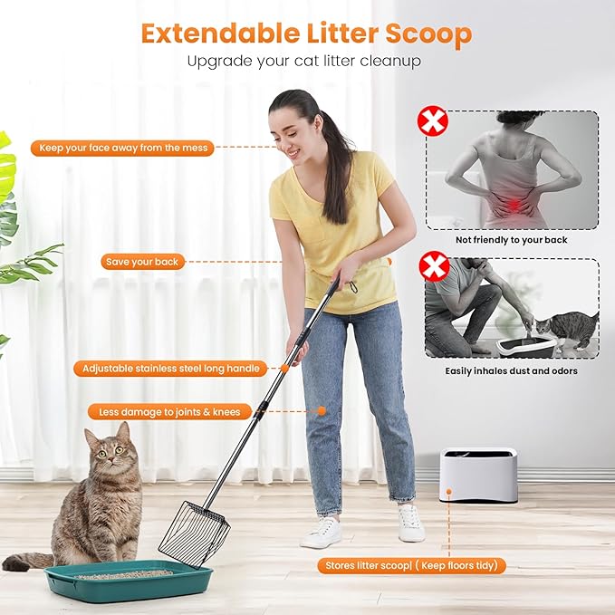 PETOCAT Cat Litter Scoop 43 inch Metal Litter Scooper - Image 2