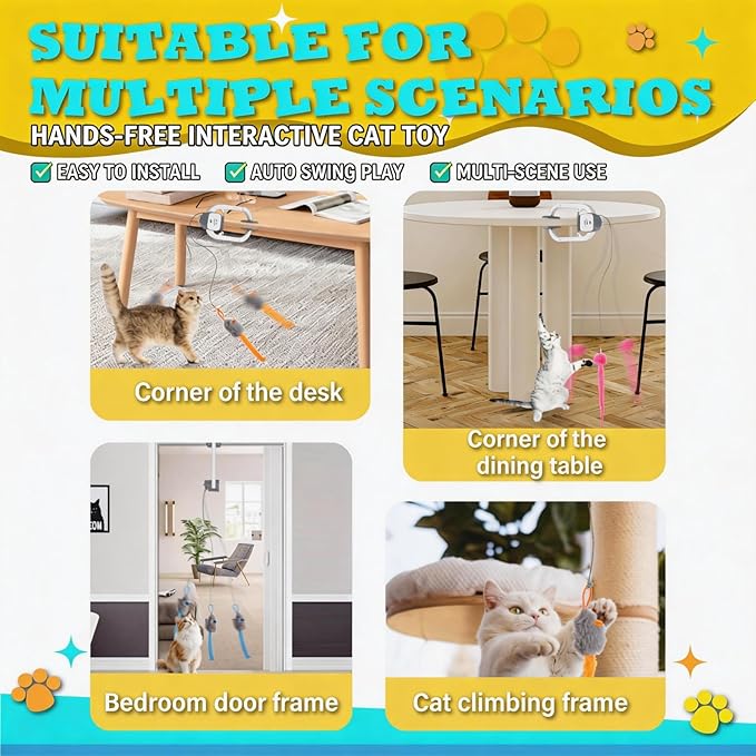 Interactive Cat Toy, Rechargeable Electric Cat Teaser, Hanging Door cat Toy - Image 7