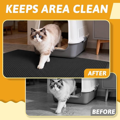Pieviev Cat Litter Mat Double Layer Waterproof Urine Proof Trapping Mat 1 Pack) - Image 5
