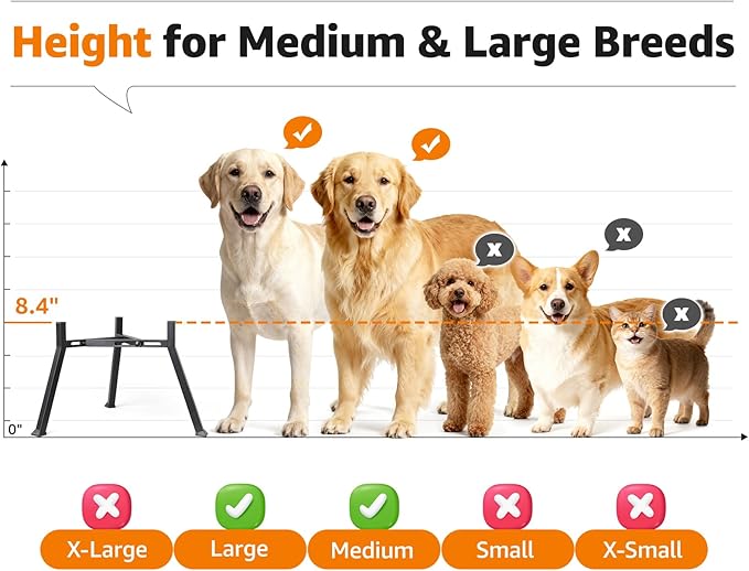 LOOBANI Elevated Dog Bowl Stand: Adjustable Width Anti-Slip Raised Dog Bowl - Image 7